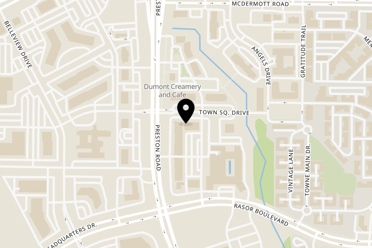 Map showing the location of Basera Grand on 8232 Preston Rd #125 in Plano